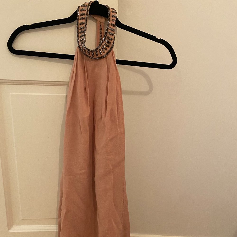 Pink Halter Dress with Studs